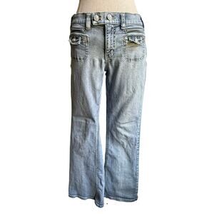 White House Black Market Y2K Flare Jeans Size 8S Light Wash Denim